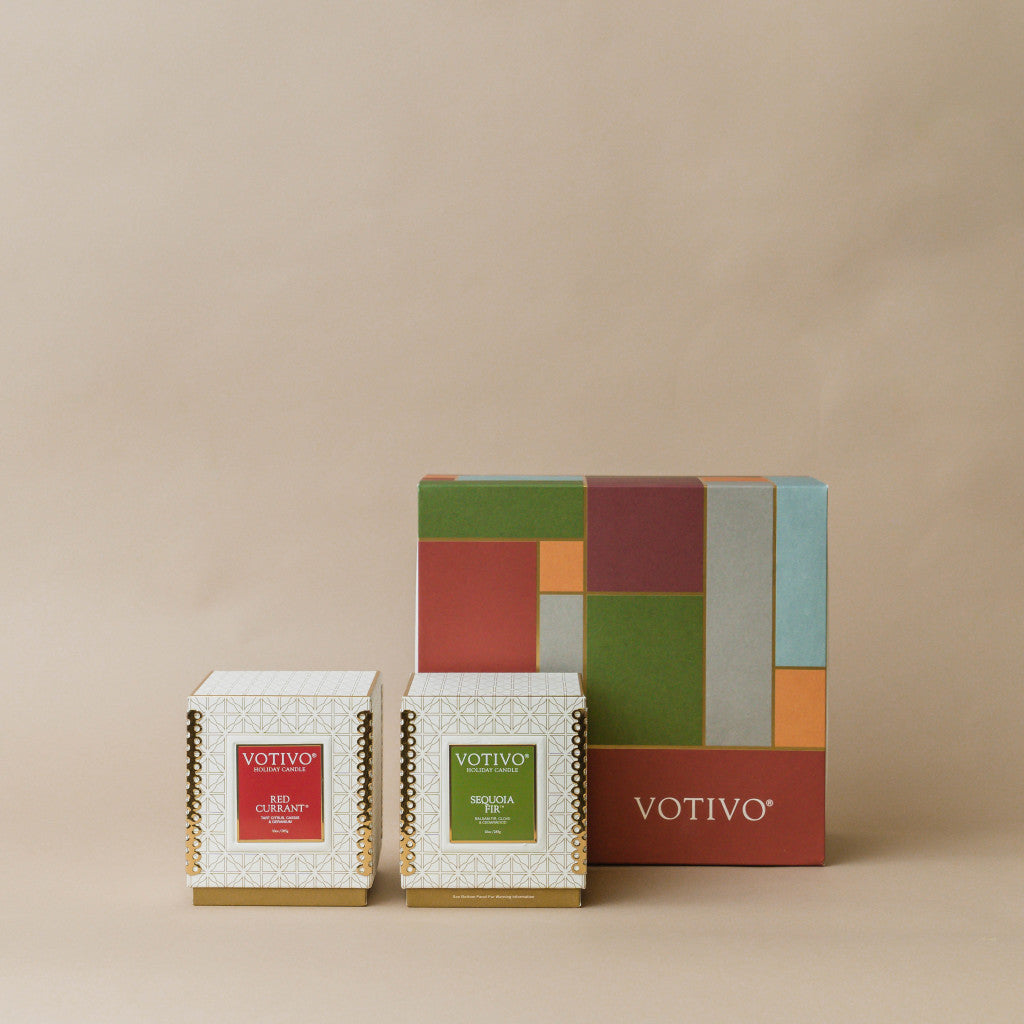 Red Currant & Sequoia Fir Holiday Candle Duo Set
