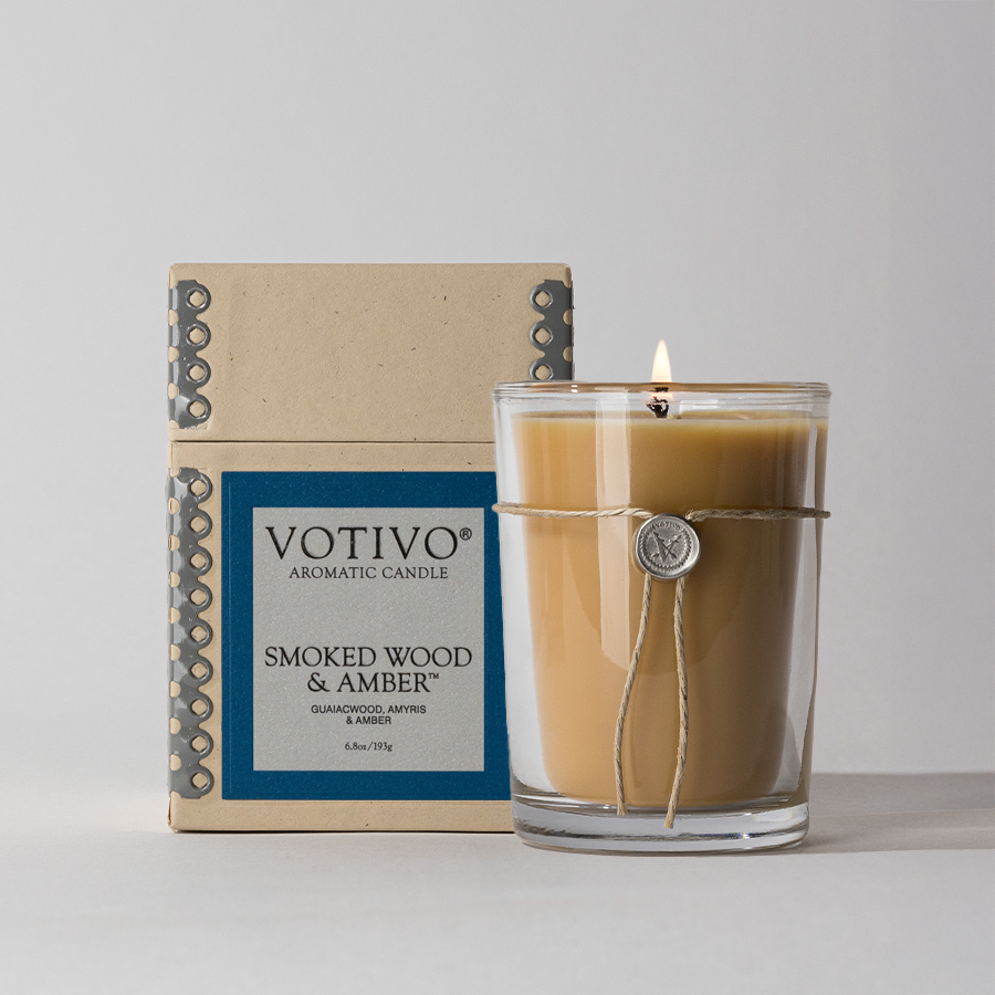 6.8oz Aromatic Candle-Smoked Wood & Amber