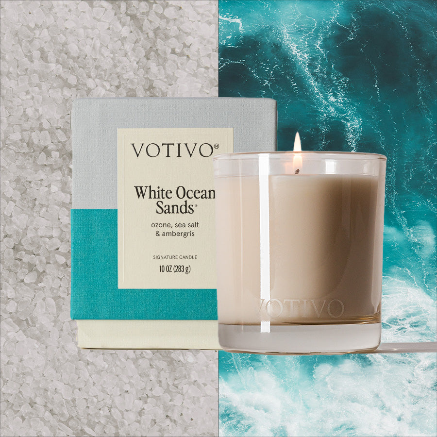 White Ocean Sands 10 oz. Signature Candle