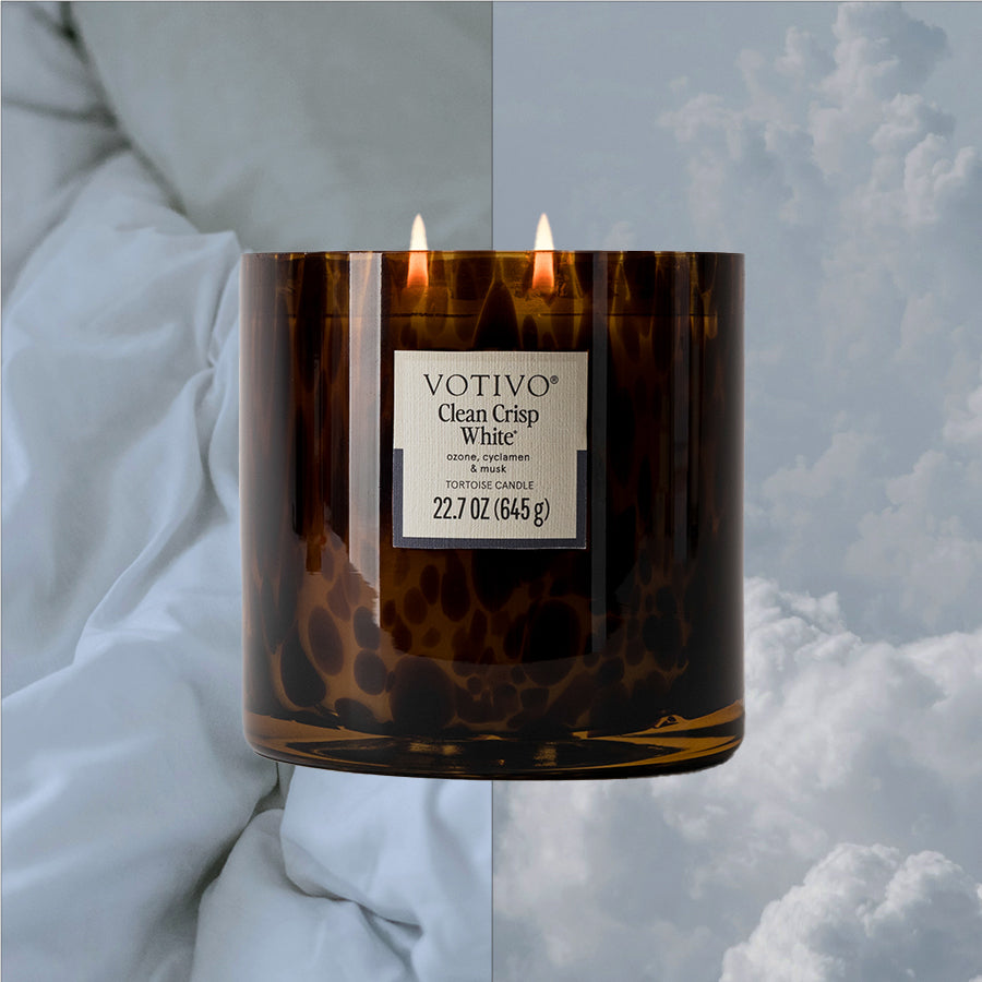 Clean Crisp White Tortoise Candle