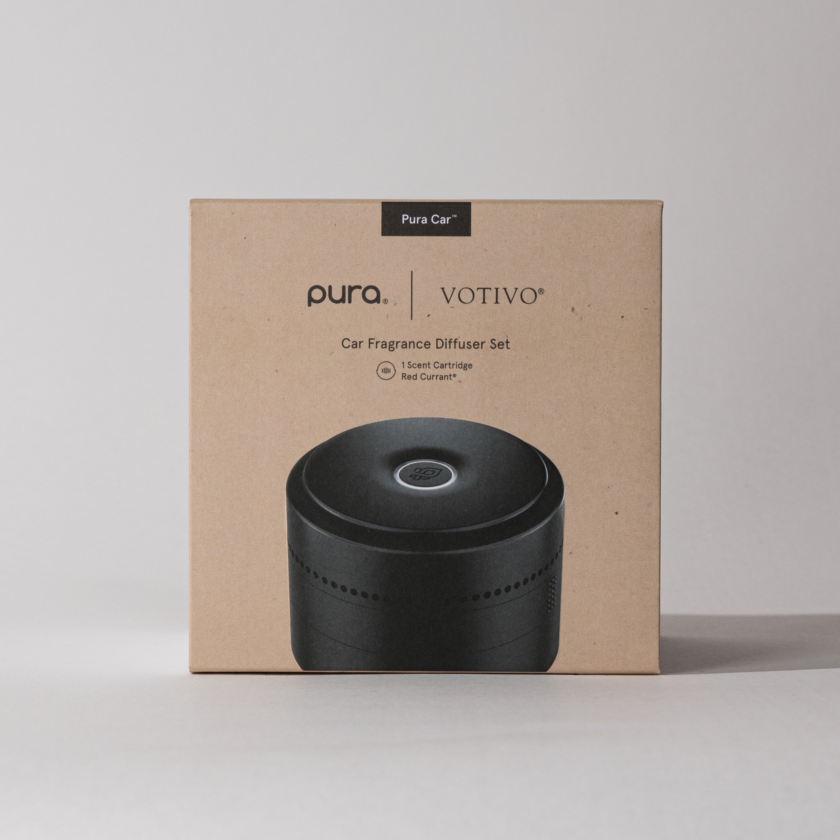 Pura + Votivo Car Diffuser Set with Red Currant Refill