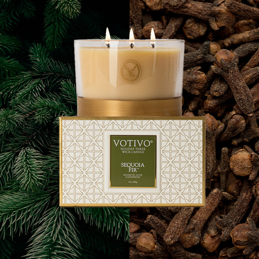 Sequoia Fir Holiday 3 Wick Candle