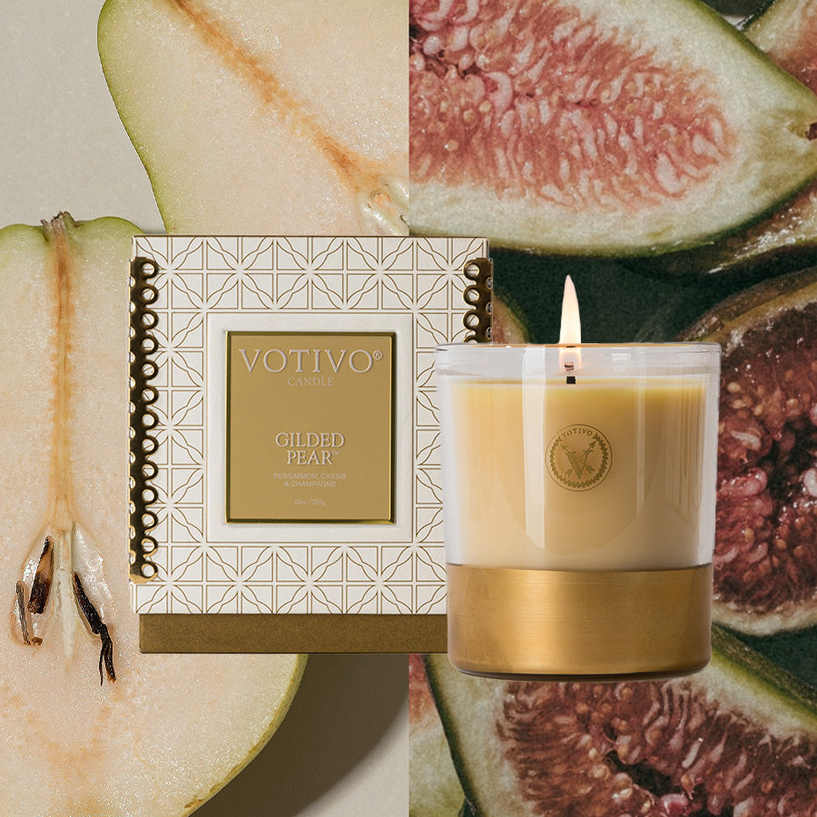 Gilded Pear 10 oz. Holiday Candle