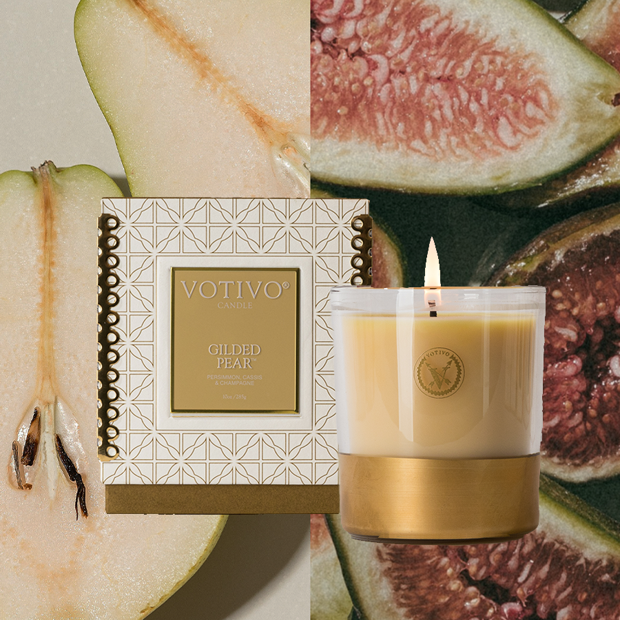Gilded Pear 10 oz. Holiday Candle