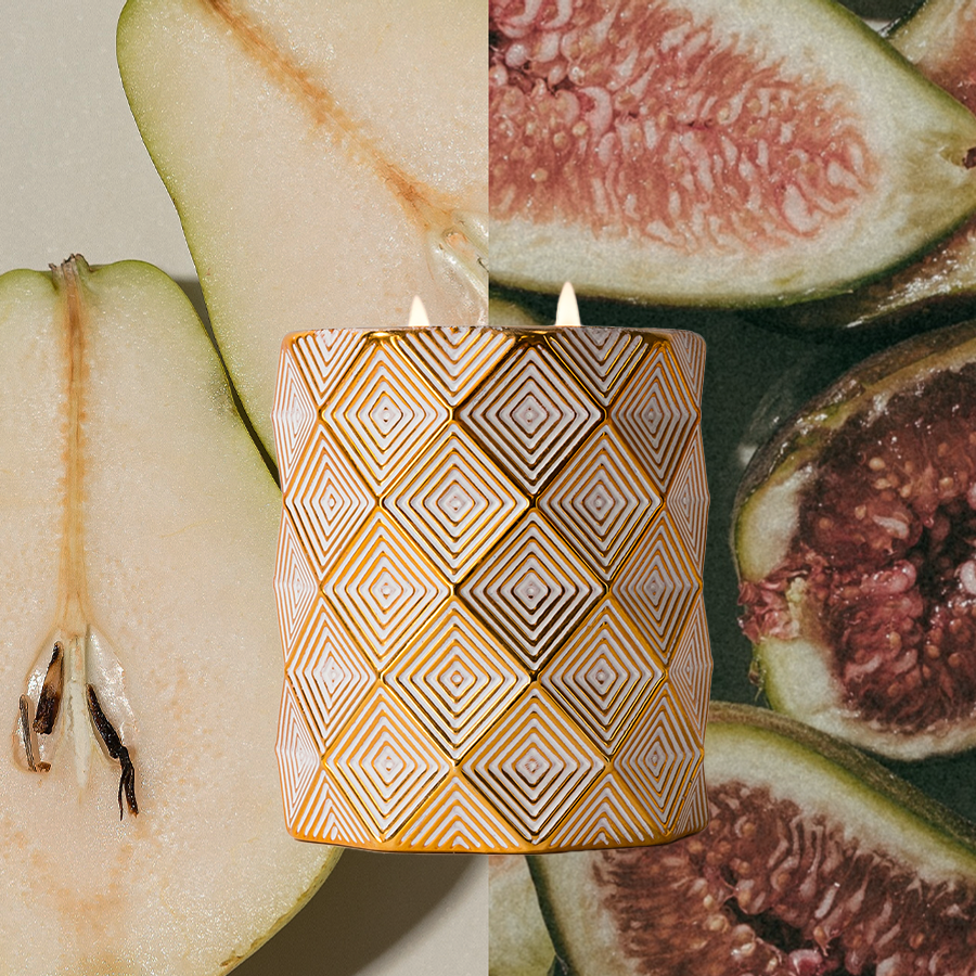Gilded Pear Holiday Decorative Candle