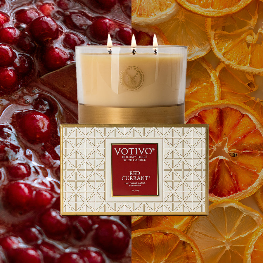 Red Currant Holiday 3 Wick Candle