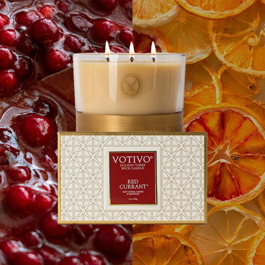 Red Currant Holiday 3 Wick Candle