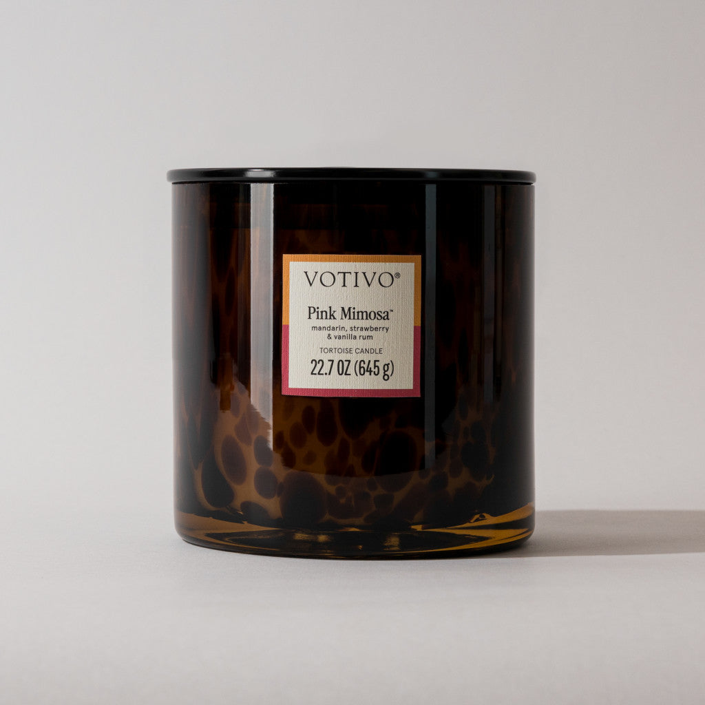 Pink Mimosa Tortoise Candle