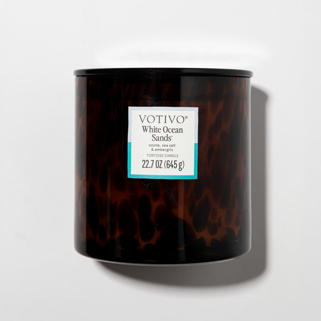 White Ocean Sands Tortoise Candle