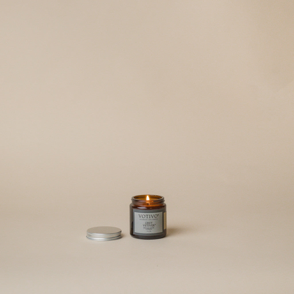 2.8 oz Aromatic Jar Candle-Grey Vetiver