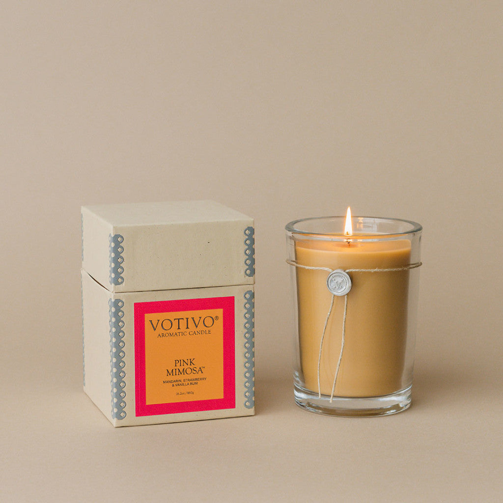 Votivo Pink Mimosa Aromatic Large Candle