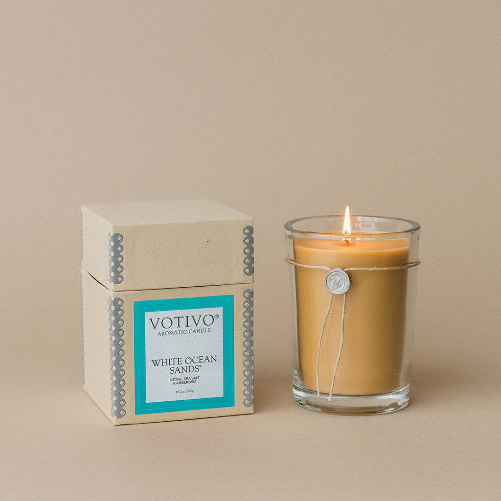 16.2oz Aromatic Candle-White Ocean Sands