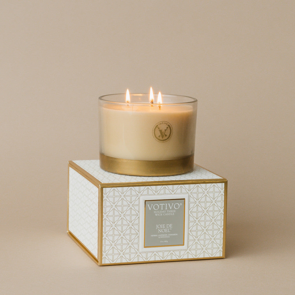 Holiday 3 Wick Candle-Joie De Noel