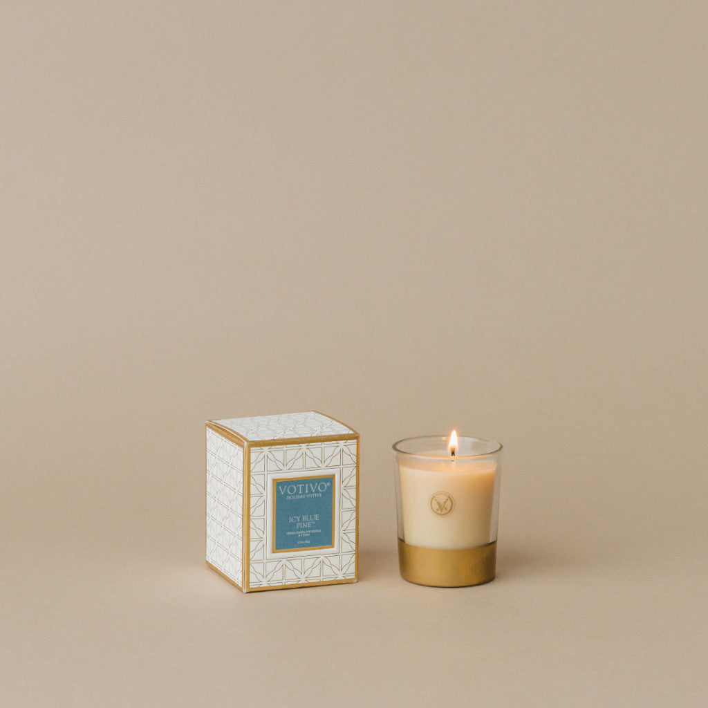 Icy Blue Pine Holiday Votive