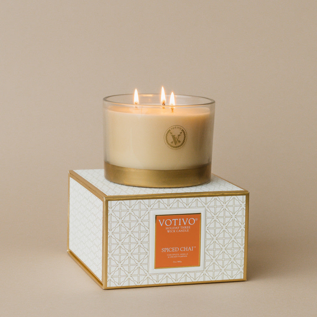 Holiday 3 Wick Candle-Spiced Chai